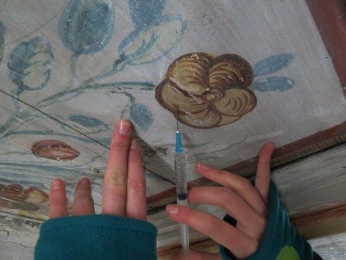 Restauration de peinture murale - avant